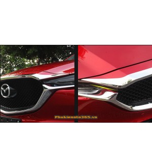 Ốp mặt nắp Capo Màu bạc và Màu cacbon Mazda CX5 - 2018